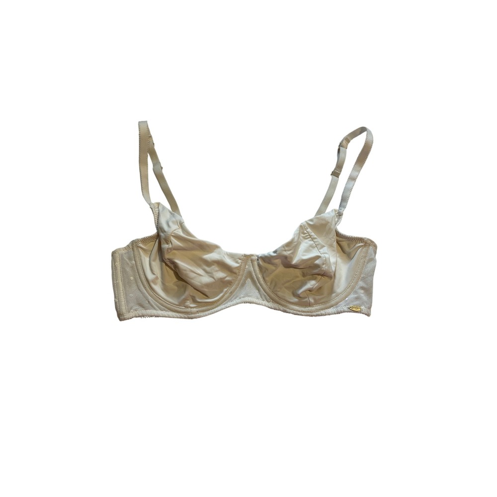 Jessica‎ Simpson Cream Mesh Polka Dot Unlined Underwire Soft Bra Size 38C